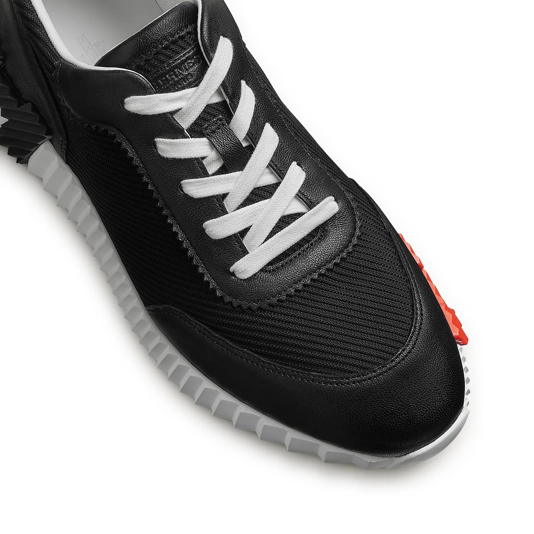 Side Upper View of Hermès Paris Bouncing Calf Sneaker Noir H261897ZH01400